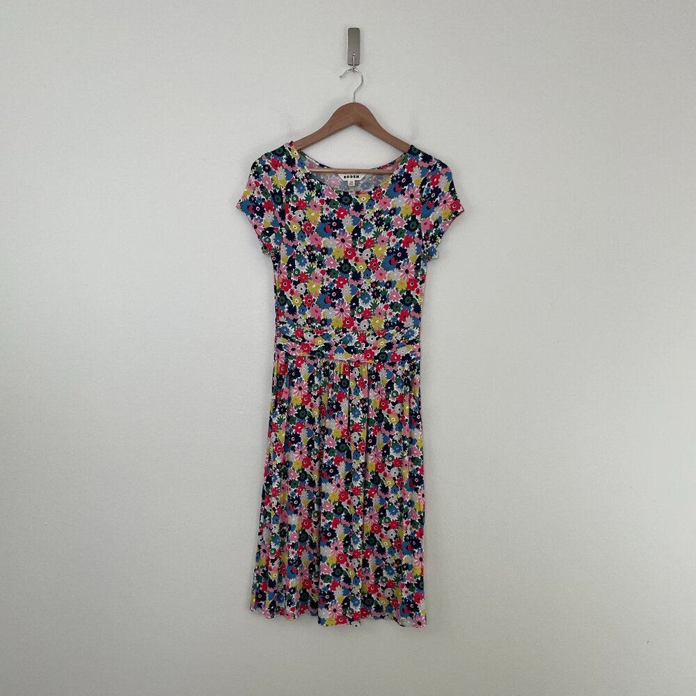 Boden Amelie Pullover Multicolor Floral Jersey Dress Size 2